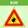 Знак «Опасно! Клещи», B100 (пленка, сторона 200 мм)